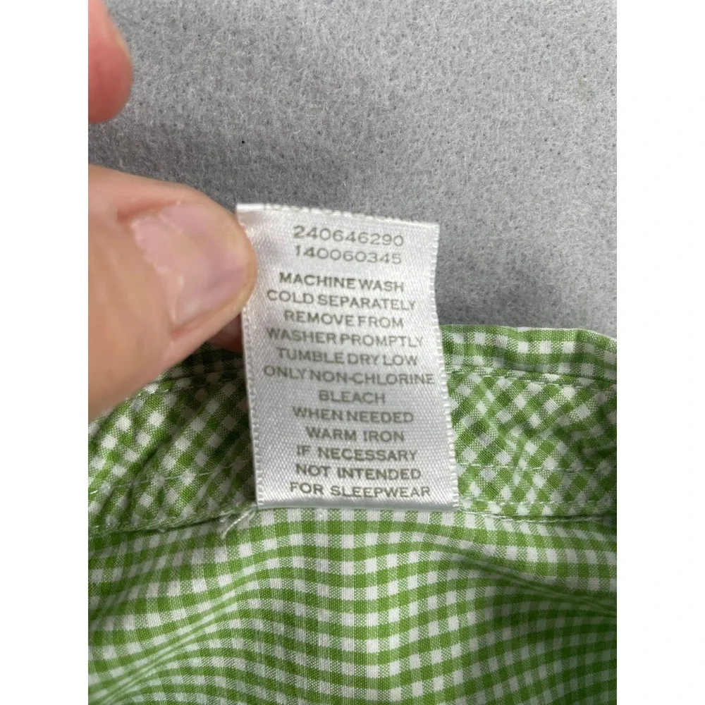 Gymboree Boys Green Gingham Long Sleeve Button Down Shirt 3T